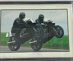 JPS Norton Framed Print ORIGINAL Signatures of Trevor Nation Steve Spray Isle of Man TT Joey Dunlop - Image 4/4