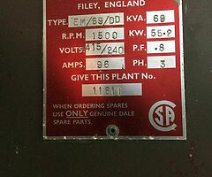 Vintage 55kw Generator