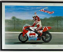 ORIGINAL & LIMITED ROD ORGAN Print No:491/500 WAYNES WORLD Isle of Man TT Joey Dunlop