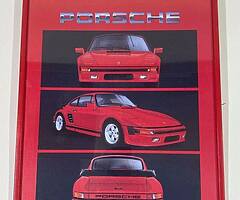 Set of Sportscar Framed Prints by D C Browne: Lamborghini - Porsche - Ferrari