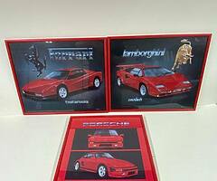 Set of Sportscar Framed Prints by D C Browne: Lamborghini - Porsche - Ferrari - Image 4/4