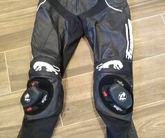 Motorbike leathers and boots