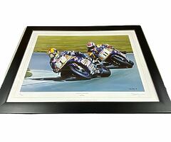 ORIGINAL & LIMITED ROD ORGAN PRINT Clash of the Titans No 480/850 Isle of Man TT BSB WSB Hislop