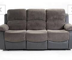 Grey cord 3 seater