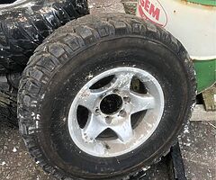 Pajero wheel with good off tyres
