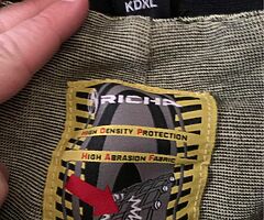 RICHA KODI Black leggings Motorbike Motorcycle Armour short leg Eur 34 - uk 14/16