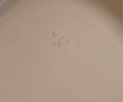 Blush pink geometric storage round table