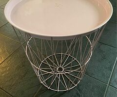 Blush pink geometric storage round table - Image 3/3