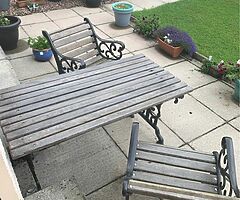 Cast Iron Table Chairs and Bench