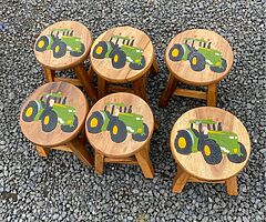Teak wooden stools and horses