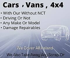 We Buy Cars Vans 4X4