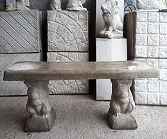 Concrete garden bench