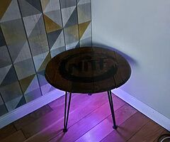 Whiskey barrel tables