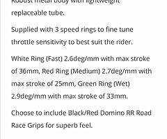 Domino XM2 Quick Action Throttle & Cable Kit - Universal