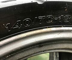 2 x Motorcycle Wheels w/ brake plates