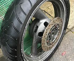 2 x Motorcycle Wheels w/ brake plates - Image 4/7