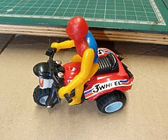 Classic NOS ATC 3 wheeler pullback toy trike in blue or silver - Image 4/5