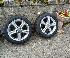 Audi 17s genuine alloy wheels with good tyres for sale