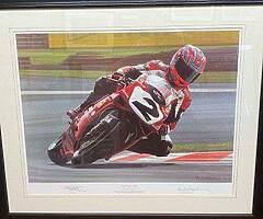 CARL FOGARTY - RAY GOLDSBROUGH LIMITED PRINT - "SUGO JAPAN 1998" ORIGINAL SIGNATURE Isle of Man TT - Image 5/5