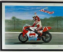 ORIGINAL & LIMITED ROD ORGAN Print No:491/500 WAYNES WORLD Isle of Man TT Joey Dunlop