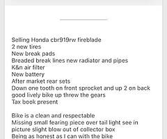 Honda cbr 919rw fireblade - Image 5/6