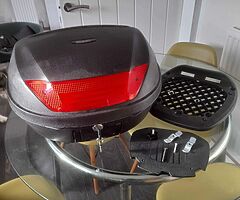 Motorcycle scooter tail back box 50+ ltr and mounting plate