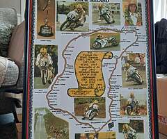 Commemorative Joey Dunlop TT Linen Teatowel in frame.