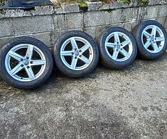 Audi a3 16s genuine alloy wheels with good tyres for sale - Image 1/4