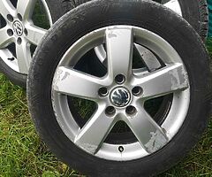 VW alloy wheels and tyres 205 55 R16 - Image 3/10