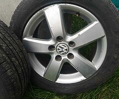 VW alloy wheels and tyres 205 55 R16 - Image 4/10