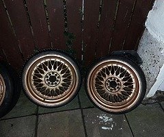 18 Bbs 5x112 to 5x100 fit  alloys with 4 good tyres