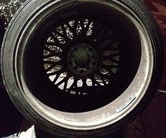 18 Bbs 5x112 to 5x100 fit  alloys with 4 good tyres - Image 3/7