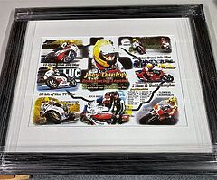 JOEY DUNLOP - Collage A3 LIMITED FRAMED PRINT - Isle of Man TT North West 200 Ulster Grand Prix BSB