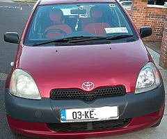 Toyota Yaris red 2003 5 doors 111 miles low mileage