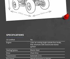 2022 Exhilarator Pro 110cc Petrol Quad - Image 5/10