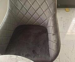 grey velvet dining chairs