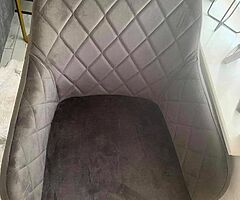 grey velvet dining chairs - Image 4/8