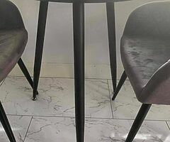 grey velvet dining chairs - Image 6/8