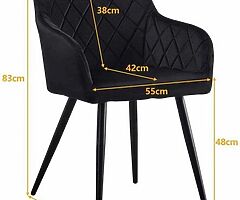 grey velvet dining chairs - Image 7/8