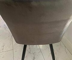 grey velvet dining chairs - Image 8/8