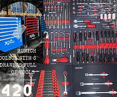 Munich toolbox with 6 trays full of tools