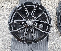 4 Black Rial Lucca Alloys 17" 5x108 (Ford,Volvo, etc) 2 alloys with good tyres - Image 4/4