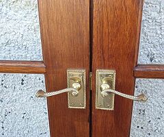 Solid mahogany interior glass french doors