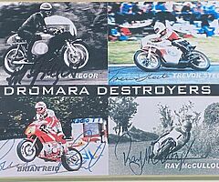 DROMARA DESTROYERS A3 LIMITED FRAMED SIGNED PRINT Isle of Man TT North West 200 Ulster Grand Prix