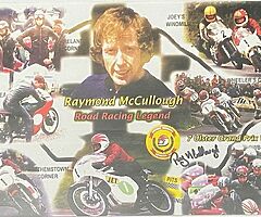 RAY McCULLOUGH Collage A3 LIMITED FRAMED PRINT - Isle of Man TT North West 200 Ulster Grand Prix TT