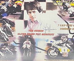 TOM HERRON - Collage A3 LIMITED FRAMED PRINT - Isle of Man TT North West 200 Ulster Grand Prix