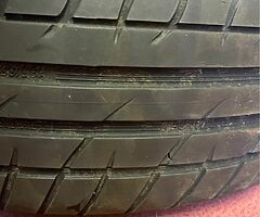 15” Steel rims with 4 part worn but very good 195x65x15 van rated tyres.