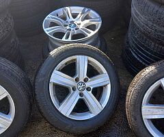 Vw 16s genuine alloy wheels with good tyres for sale - Image 6/6