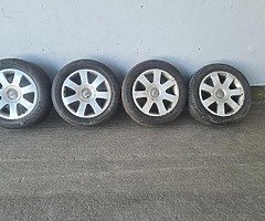 16inch genuine Audi Alloys 5x112 good tyres