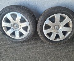 16inch genuine Audi Alloys 5x112 good tyres